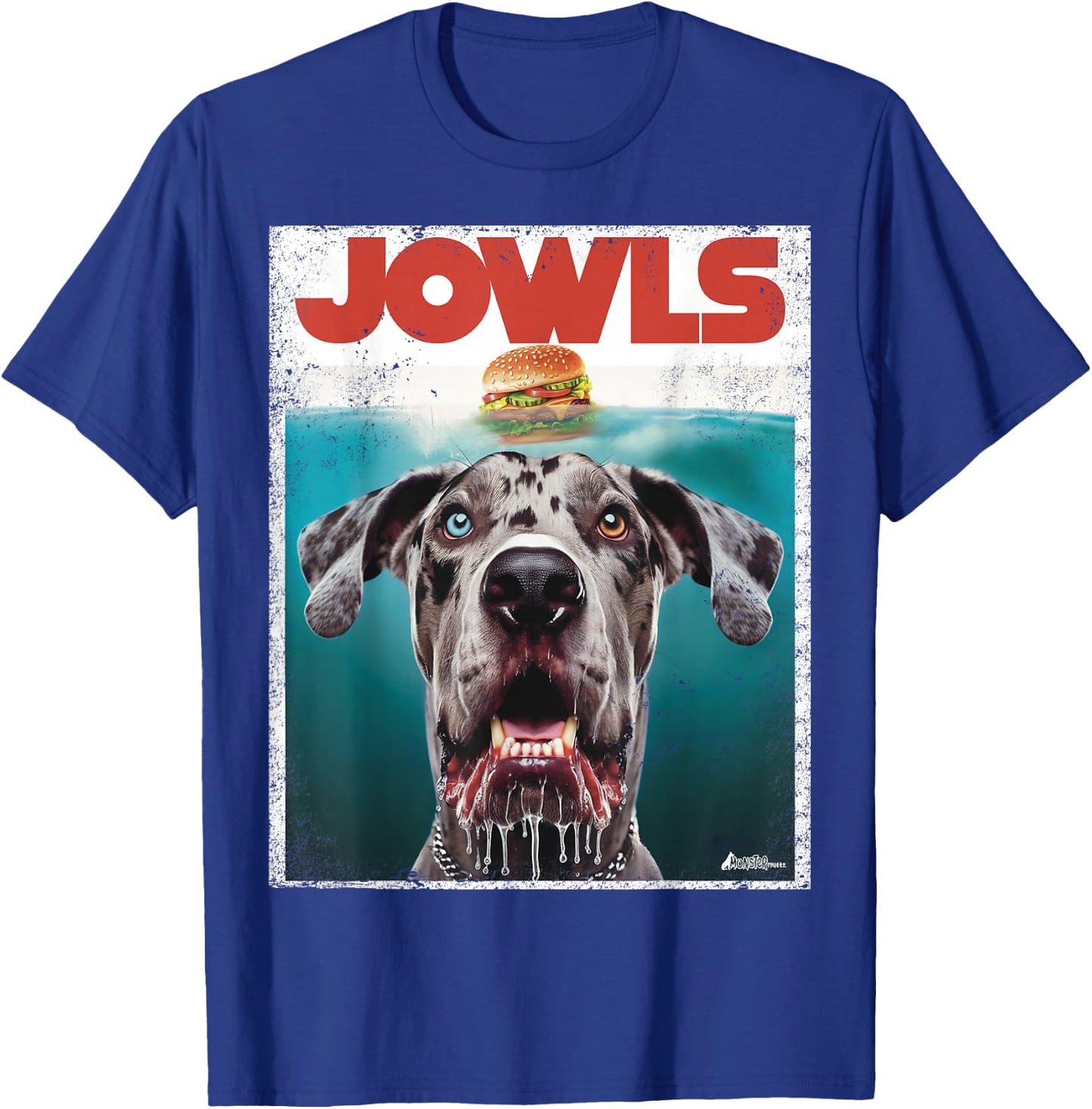 Merle Great Dane Jowls, Paws Top, Blue Eye Brown Dog Mom Dad Women Girls Kids T-Shirt - T-Shirt | Royal