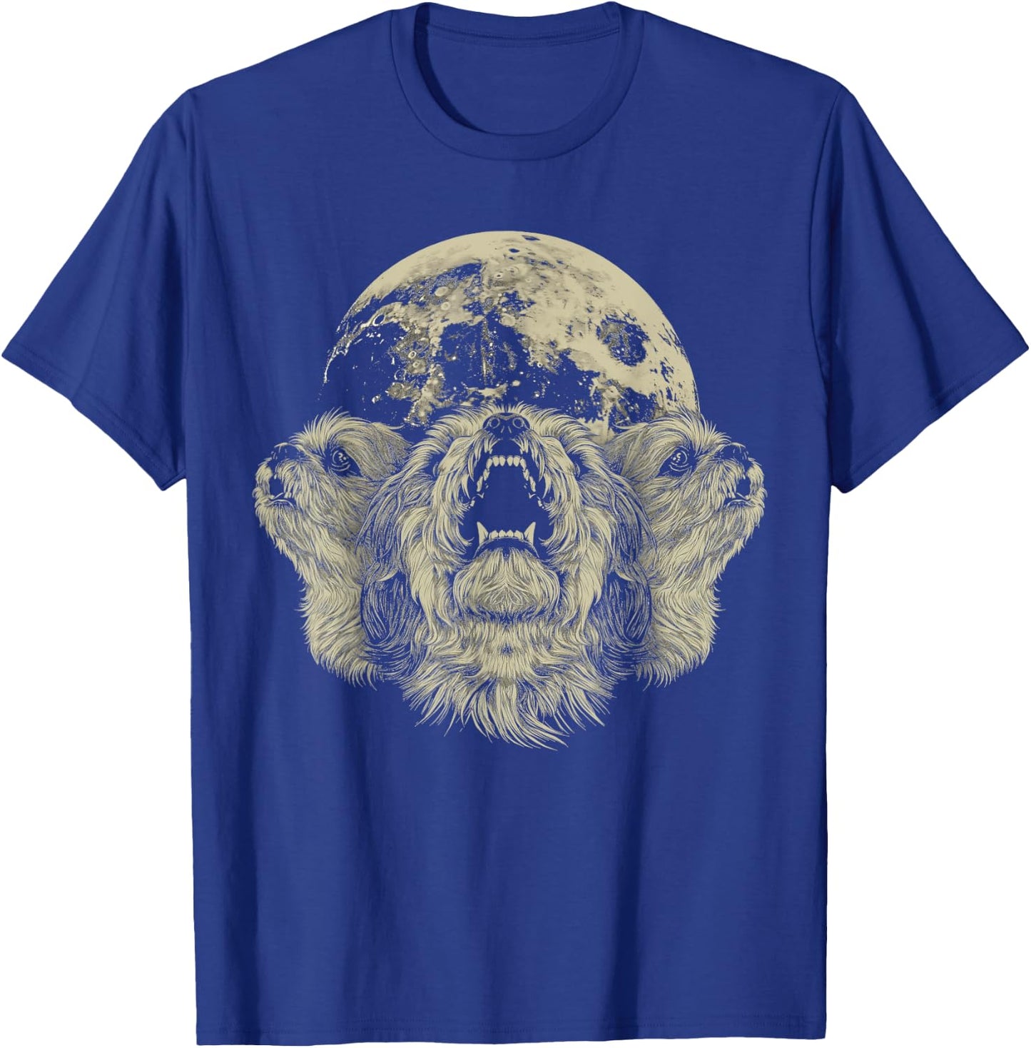 Shih Tzu Dog Howling Moon T-Shirt - T-Shirt | Royal