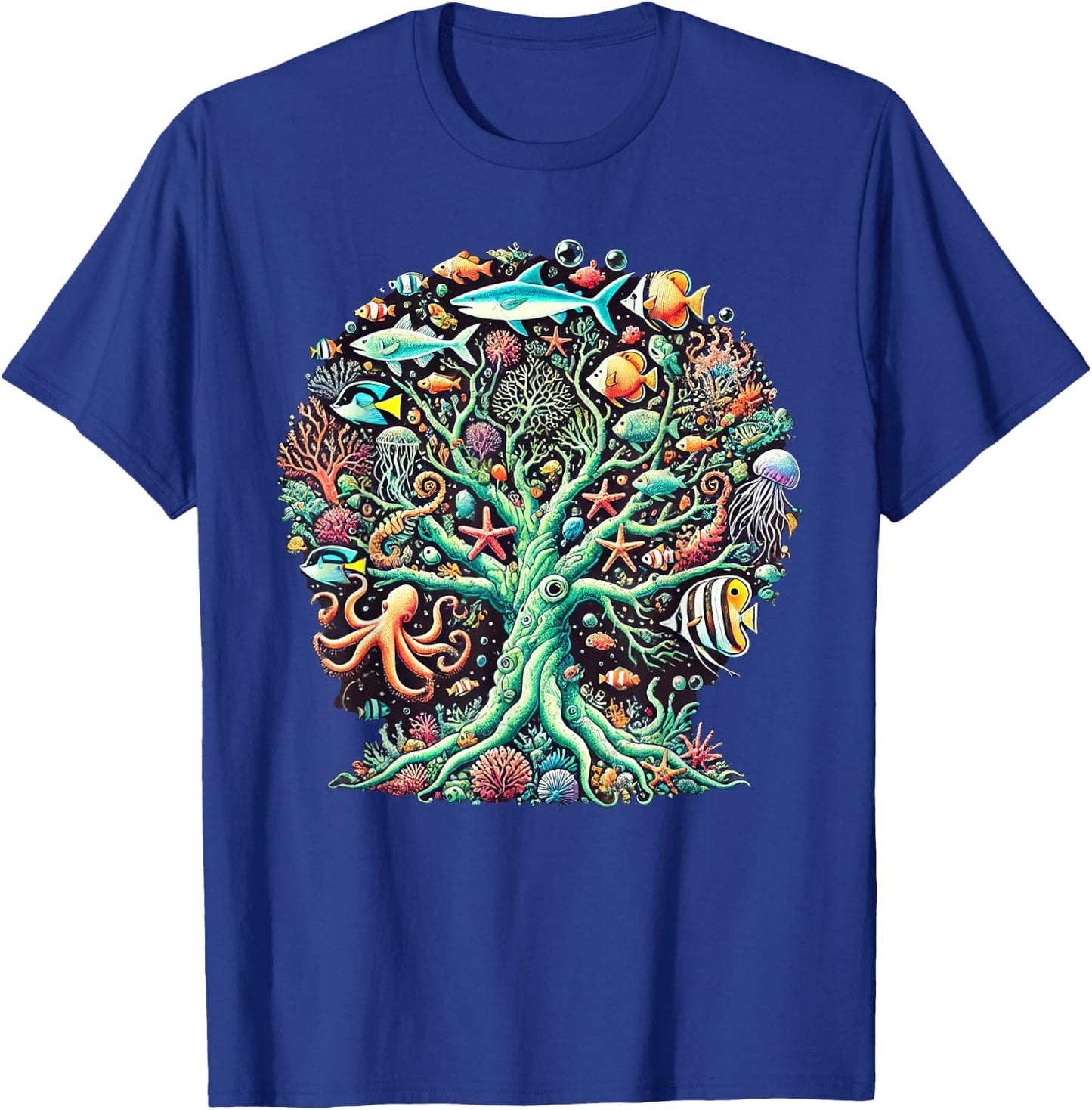 Marine Life Coral Reef Tree Ocean Nature T-Shirt - T-Shirt | Royal
