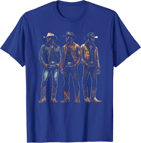 Black Cowboy Western Rodeo Melanin Black History Texas Men T-Shirt - T-Shirt | Royal