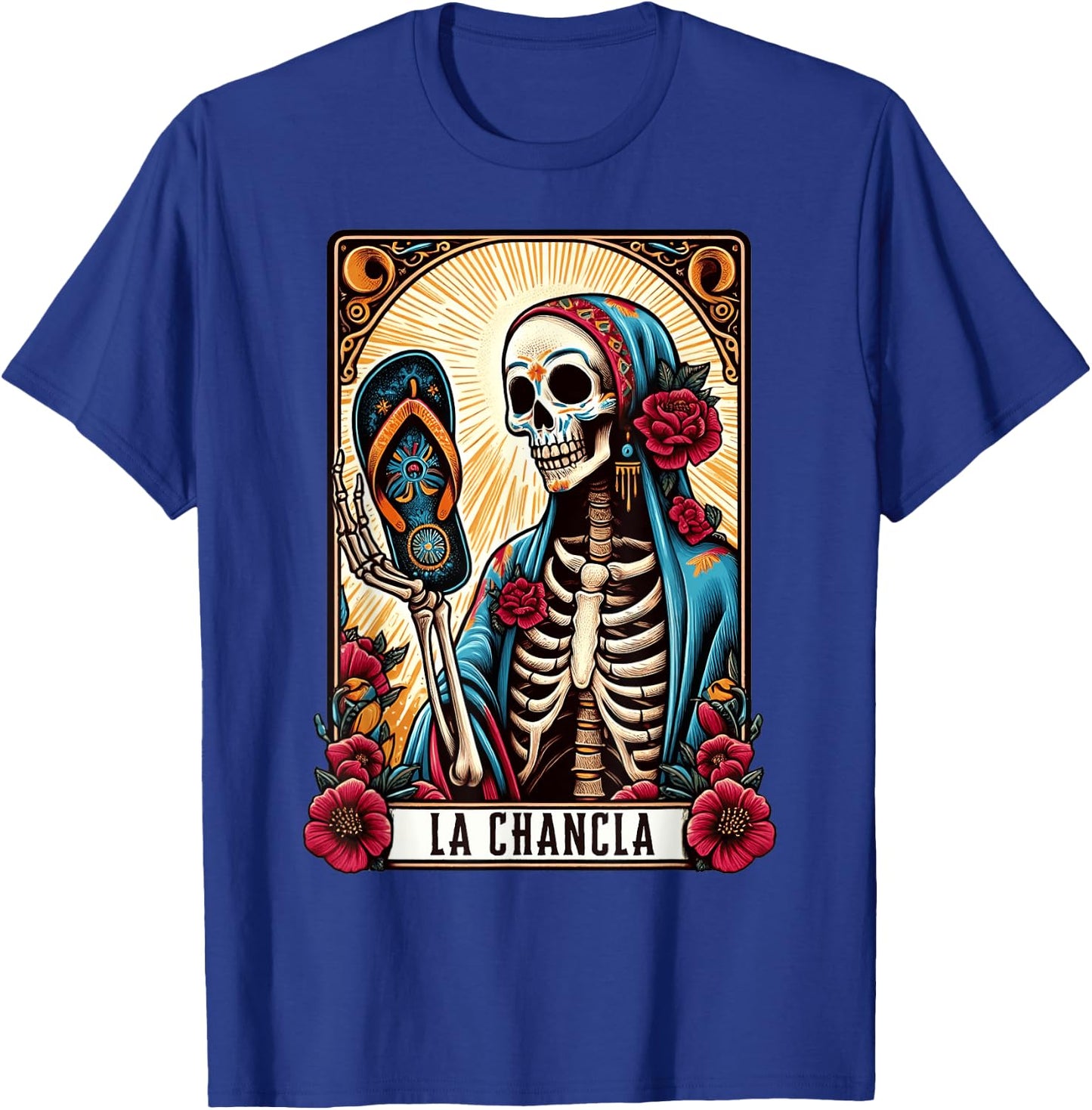 La Chancla Flip Flop Card Funny Mexican Mom Tarot Card T-Shirt - T-Shirt | Royal