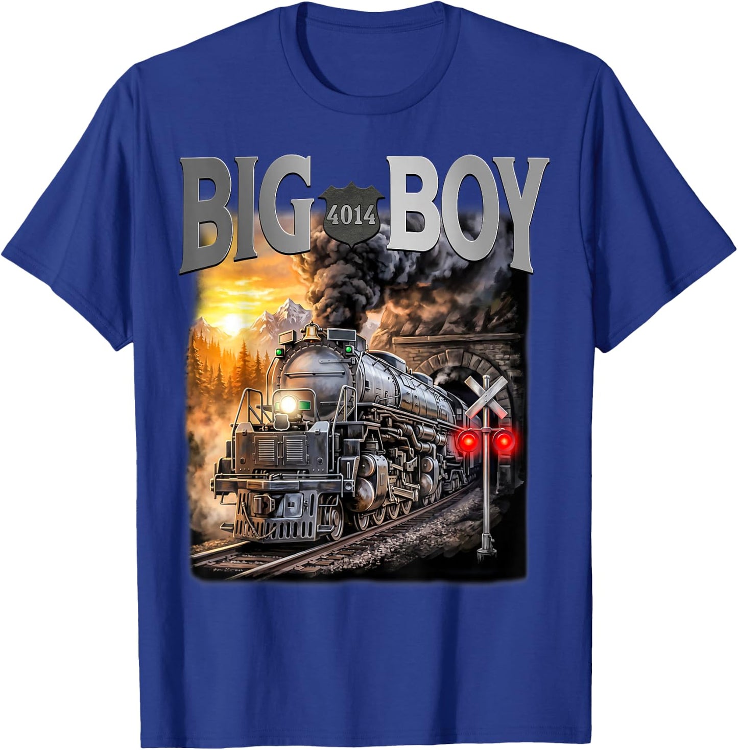 Big Boy 4014 Vintage Steam Locomotive Railroad Train Engine T-Shirt - T-Shirt | Royal