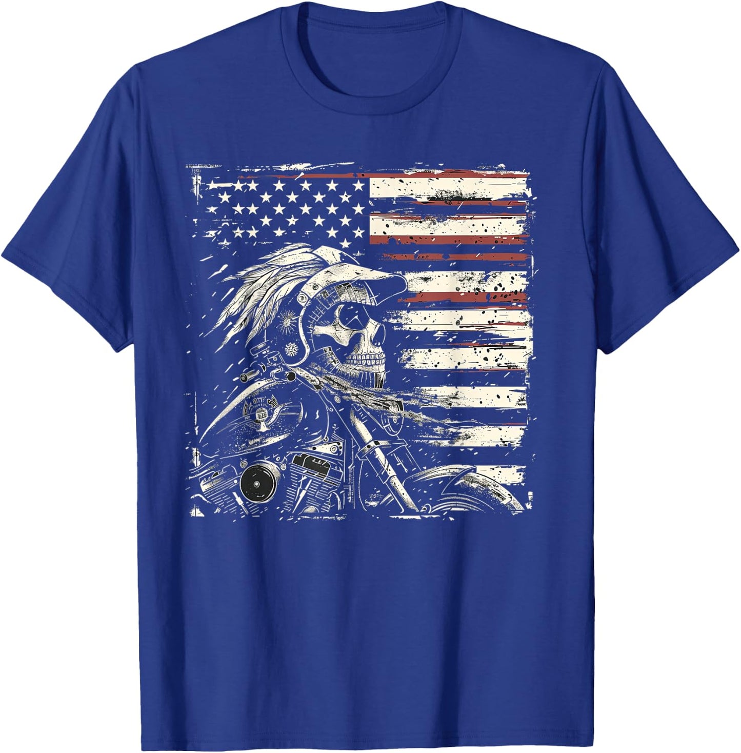 Native American Bikes Motorcycle Indian Bikers Old Classic T-Shirt - T-Shirt | Royal