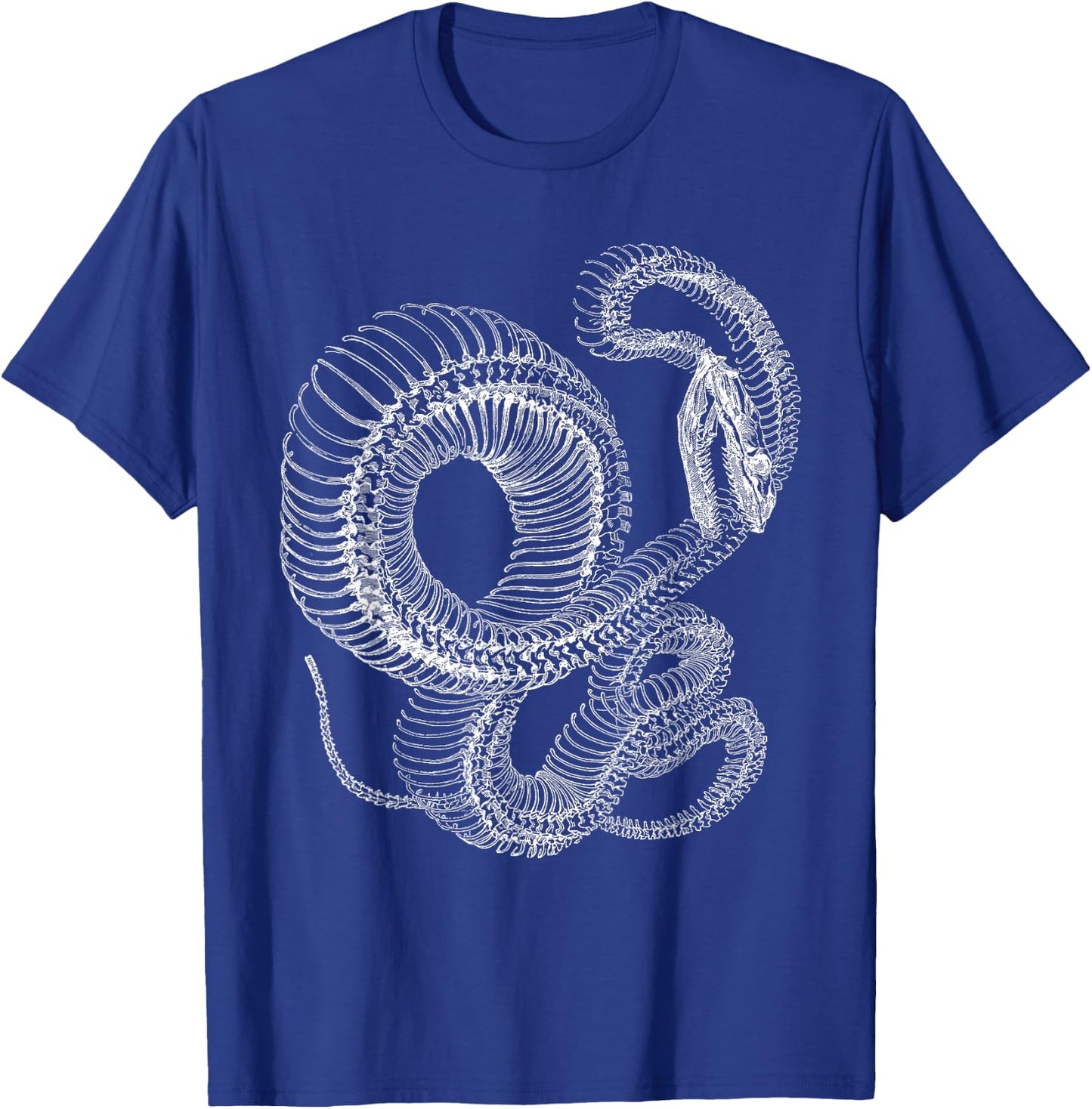 Snake Skeleton - Reptile Animal Boa Illustration T-Shirt - T-Shirt | Royal