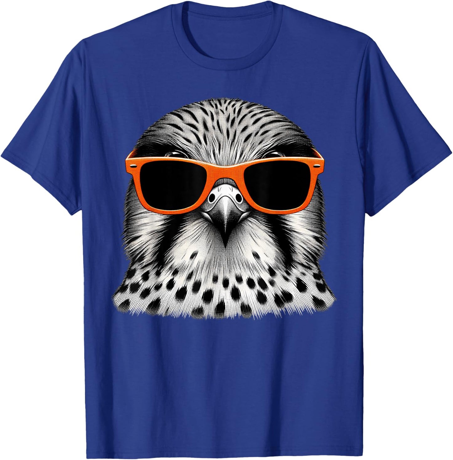 Cool Kestrel Bird Wearing Sunglasses Graphic Art T-Shirt - T-Shirt | Royal