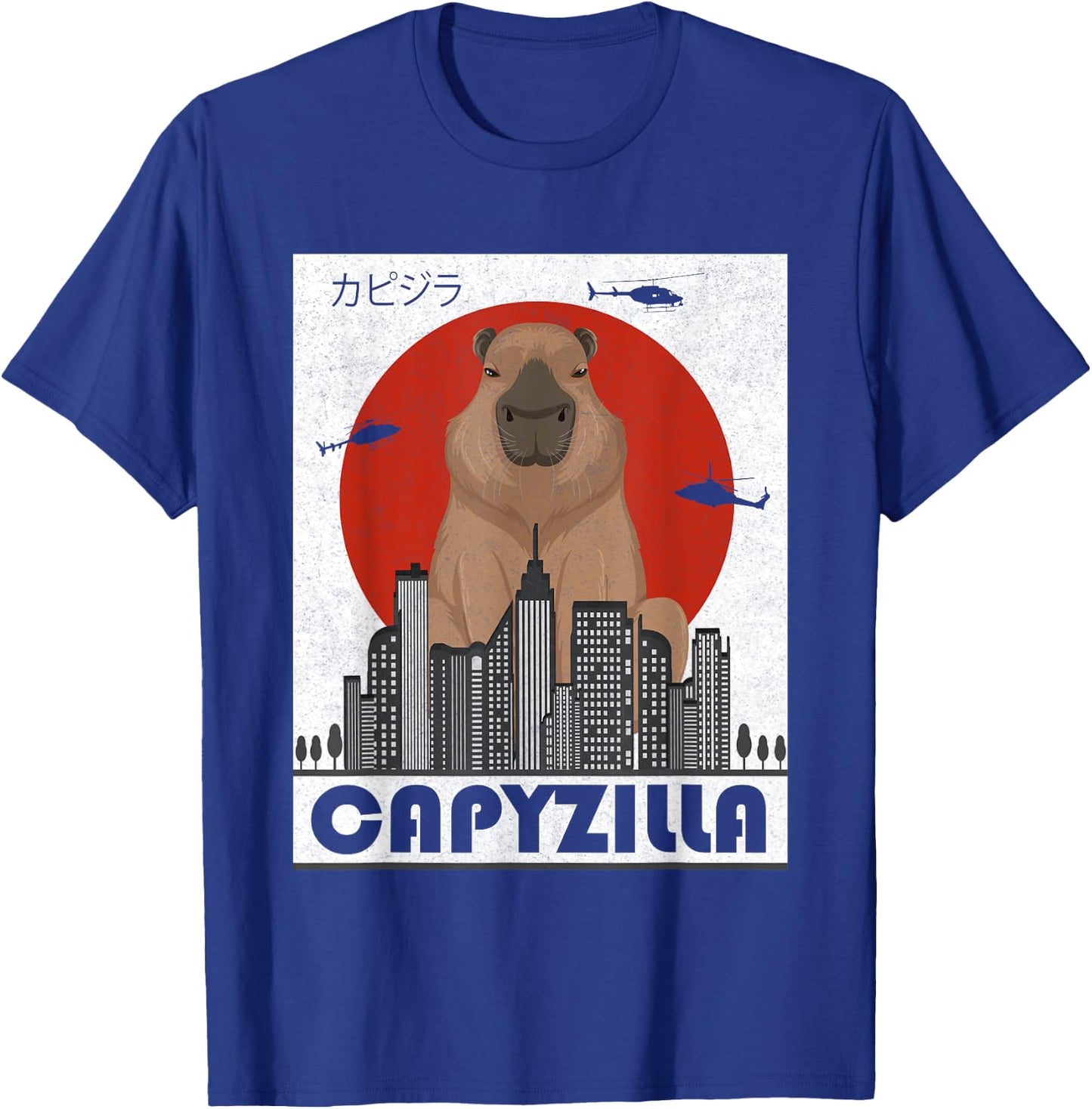 Capyzilla Capybara Japanese Art Funny Capybara Men Women Kid T-Shirt - T-Shirt | Royal