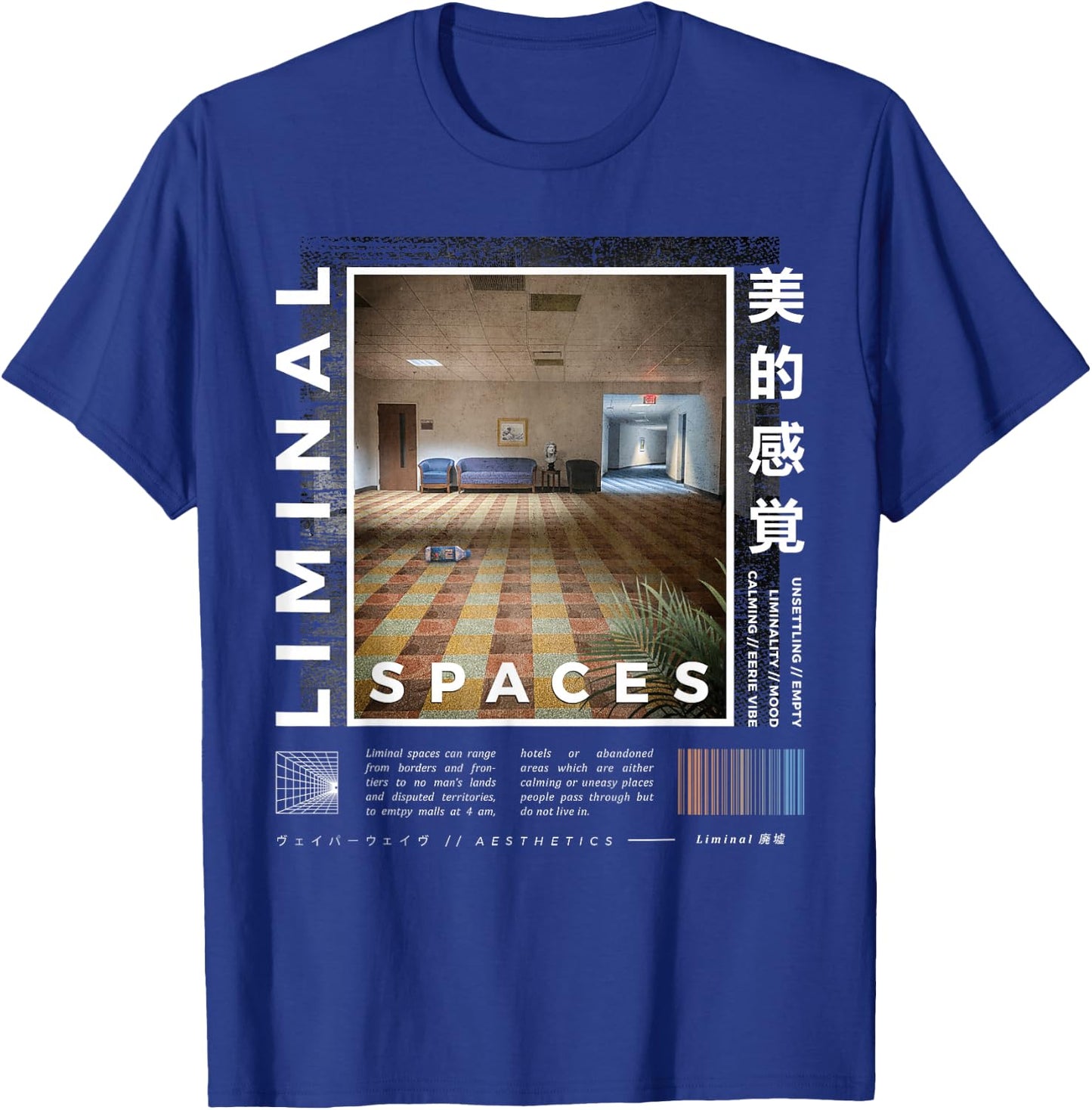 Liminal Spaces, Vaporwave, Retro T-Shirt - T-Shirt | Royal