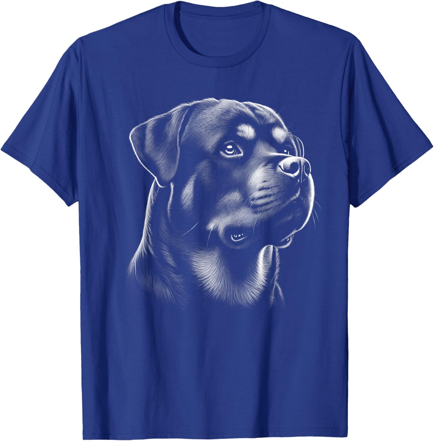 Proud Rottweiler Head in Realistic Drawing Style T-Shirt - T-Shirt | Royal