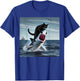 funny Art & Cat Lover Quote Cat Biting Shark Cool Black Cat Men Women T-Shirt - T-Shirt | Royal