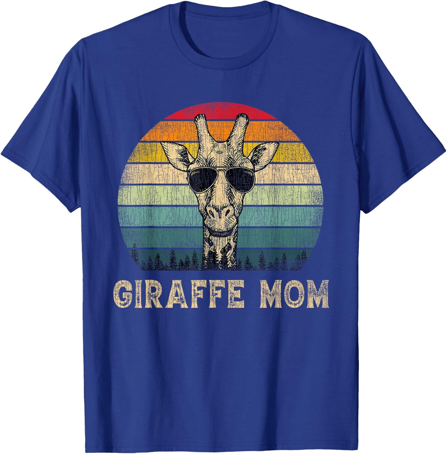 Vintage Giraffe Mom Giraffe Lovers Mommy Mother's Day T-Shirt - T-Shirt | Royal