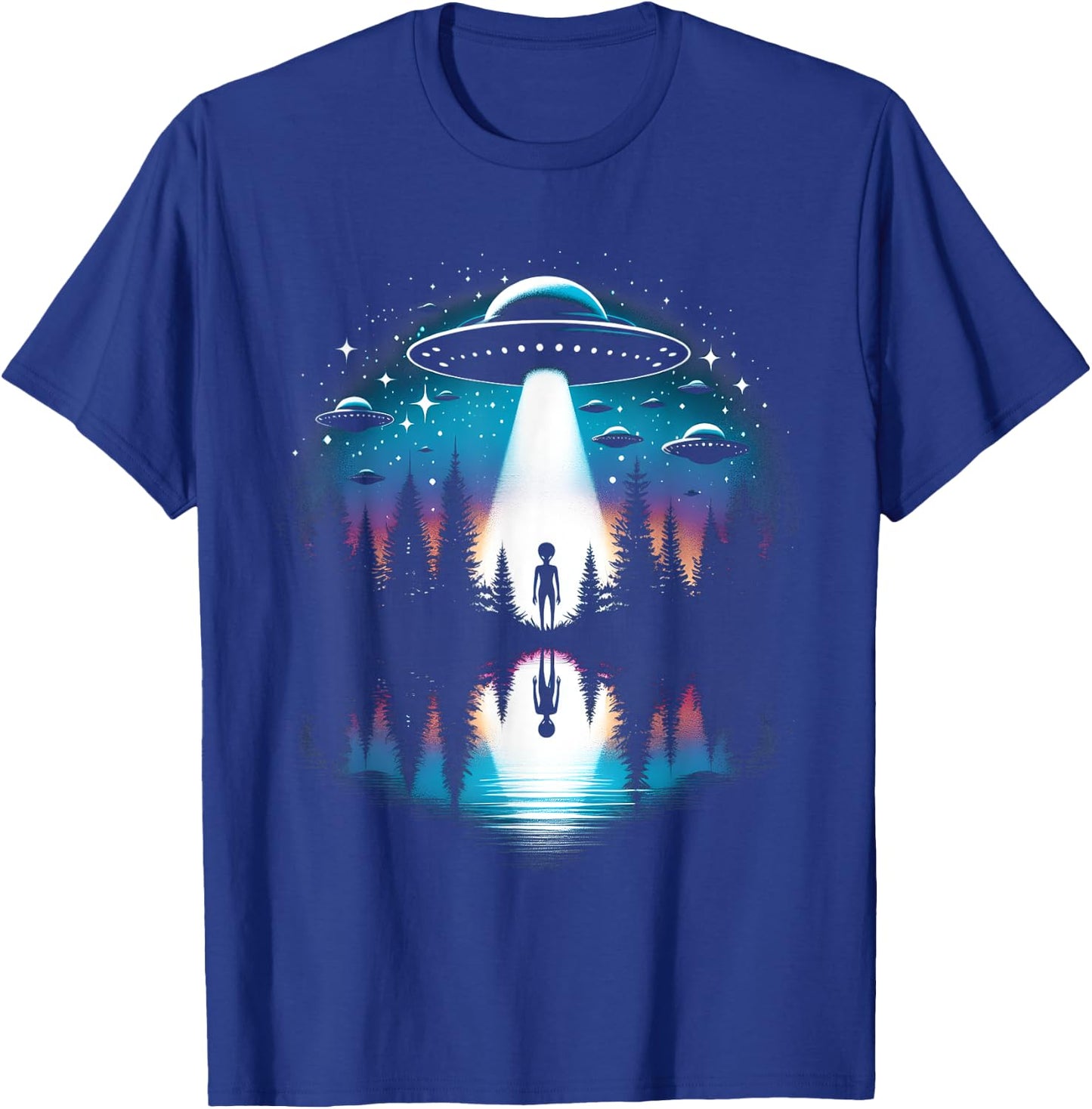 UFO Abduction Aliens Lover Extraterrestrial UFO Day Lover T-Shirt - T-Shirt | Royal