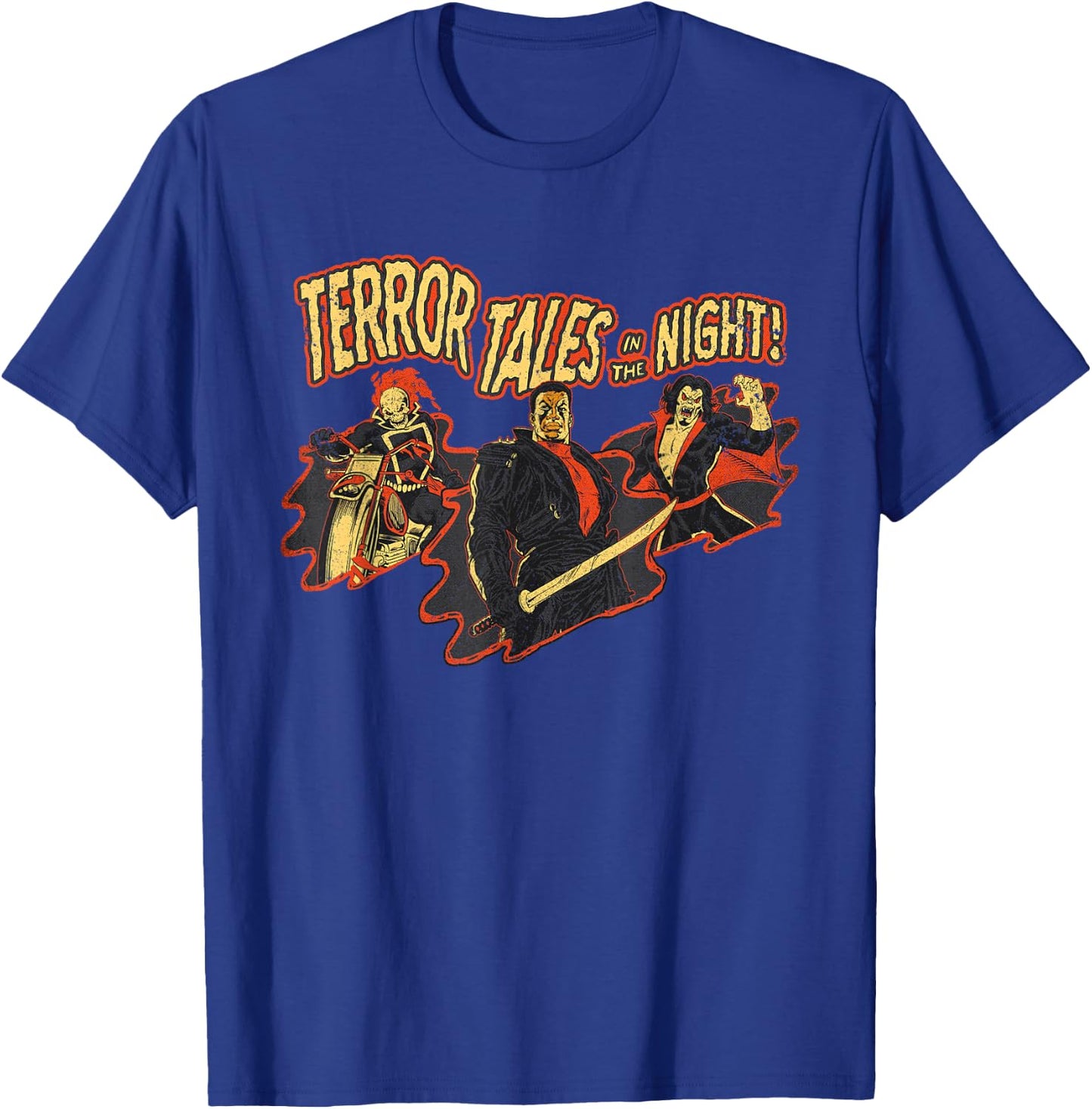 Marvel Blade Ghost Rider & Morbius Terror Tales in The Night T-Shirt - T-Shirt | Royal