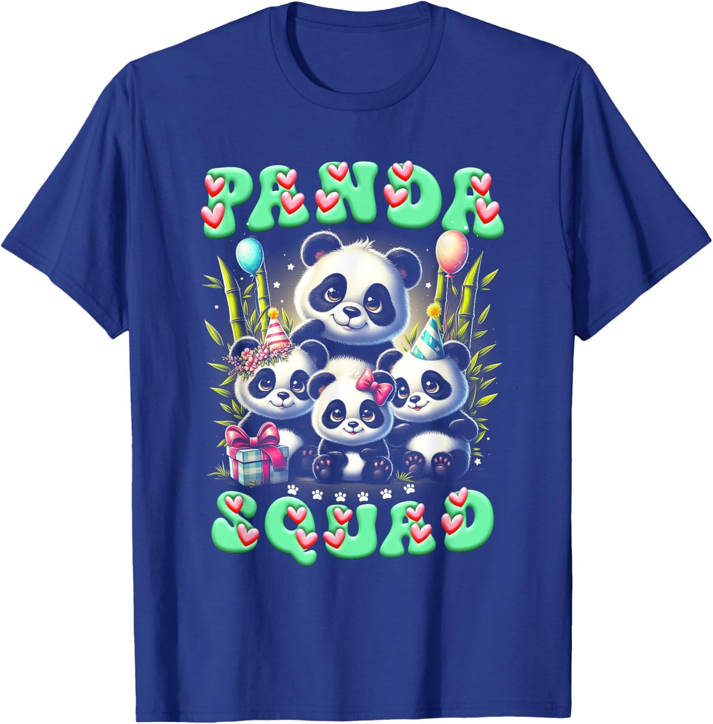 Panda Family Birthday Panda Squad Wildlife Animal Cute T-Shirt - T-Shirt | Royal