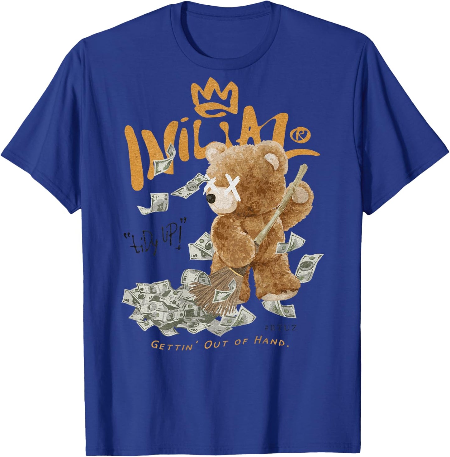 Back Print Aesthetic Streetwear Fashion Women Men Teddy Bear T-Shirt - T-Shirt | Royal
