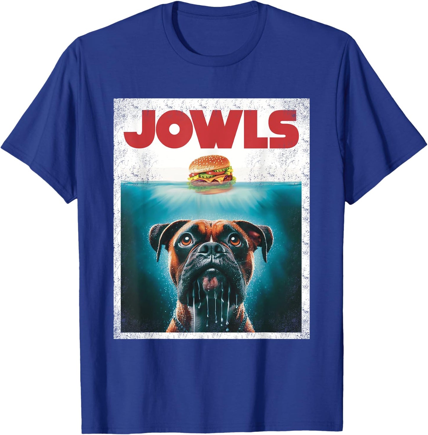 Funny Boxer Brown Brindle Jowls Burger, Wigglebutt Dog Mom Men Women Girls Kids T-Shirt - T-Shirt | Royal