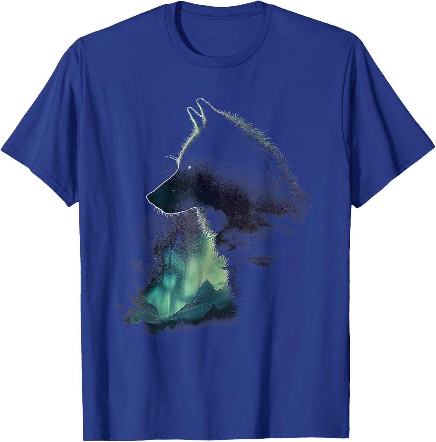 Wolf Northern Light Winter Arctic Nature Wolf Lover T-Shirt - T-Shirt | Royal