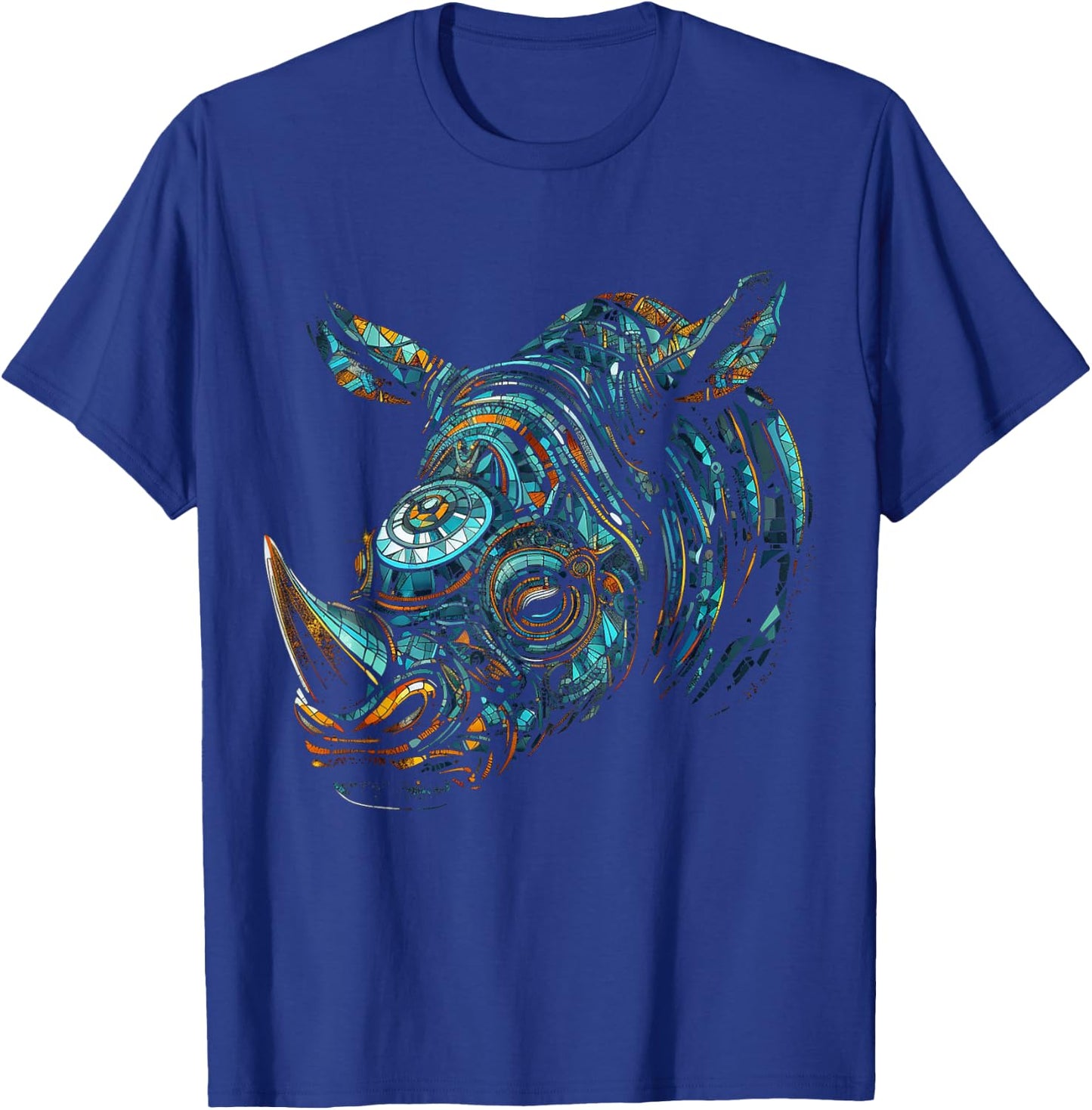 Rhino Zoo - Animal Art Mandala Rhino T-Shirt - T-Shirt | Royal