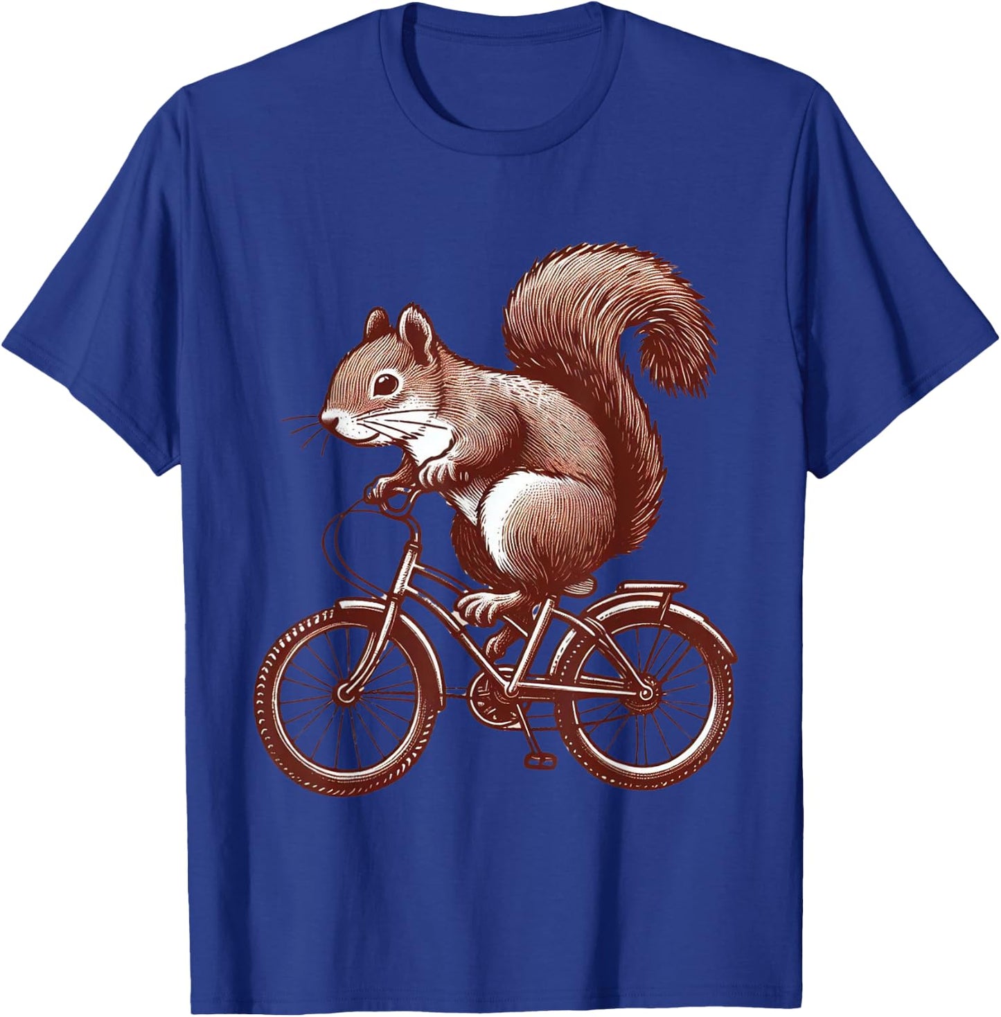 Squirrel Riding A Bicycle Vintage Bike Squirrel T-Shirt - T-Shirt | Royal