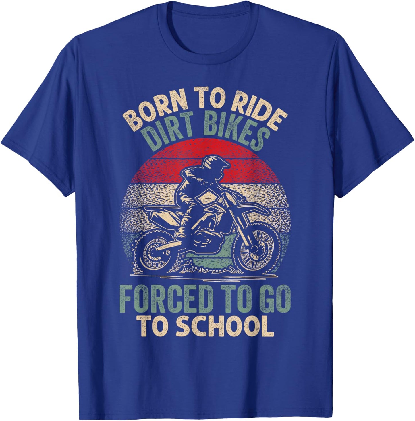 Cool Dirt Bike Art For Kids Men Motocross Dirtbike Rider T-Shirt - T-Shirt | Royal