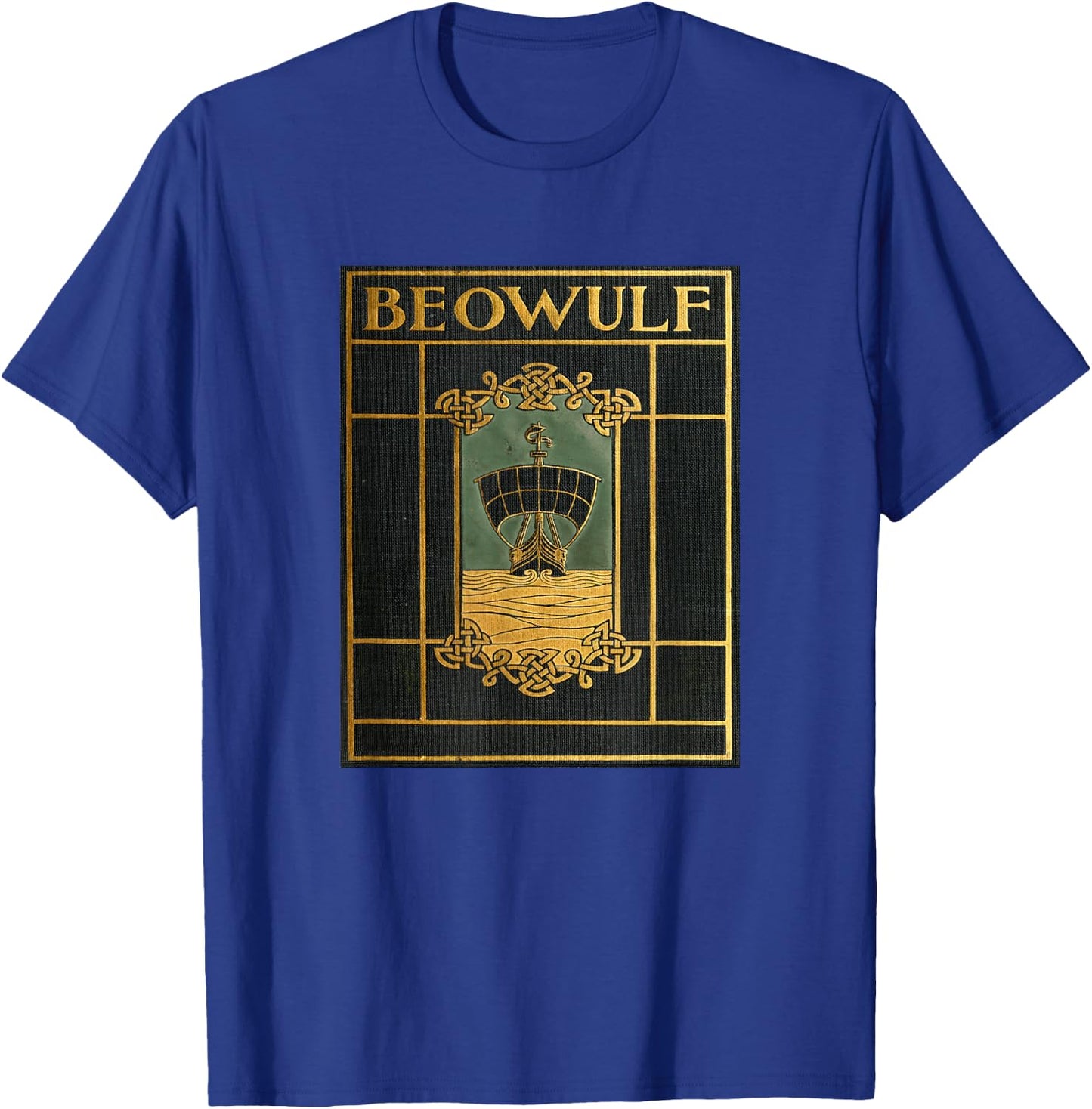 English and Viking Epic Poem Beowulf , -Adults, Black, Small, Short Sleeve T-Shirt - T-Shirt | Royal