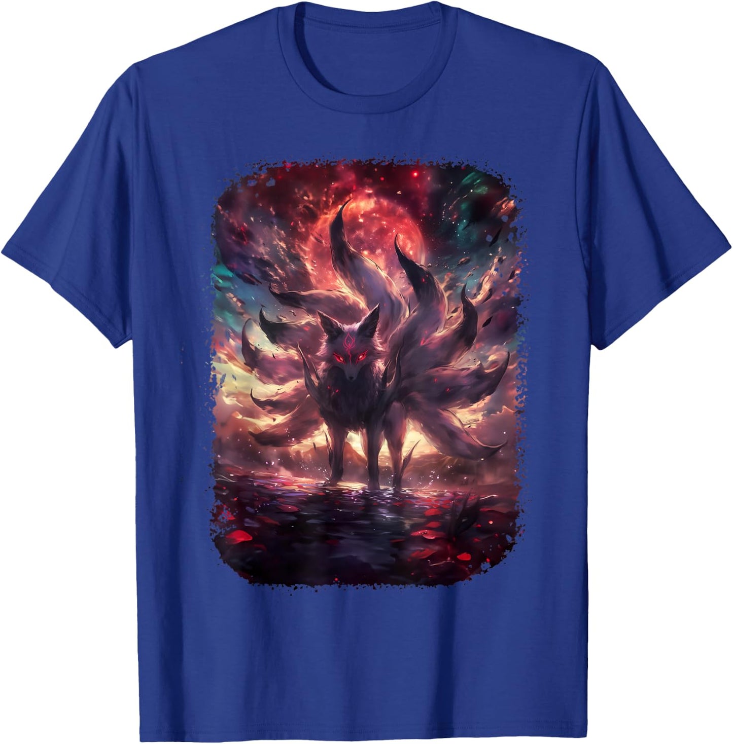 Anime Kitsune Nine-Tailed Fox Manga Otaku Style T-Shirt - T-Shirt | Royal
