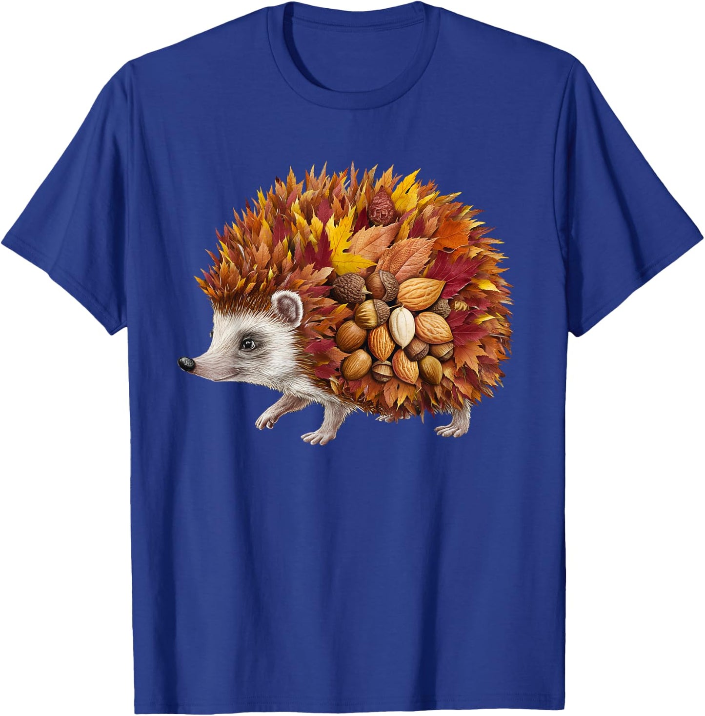 Hedgehog Fall Autumn Season Leaves Animal Nature Lover T-Shirt - T-Shirt | Royal