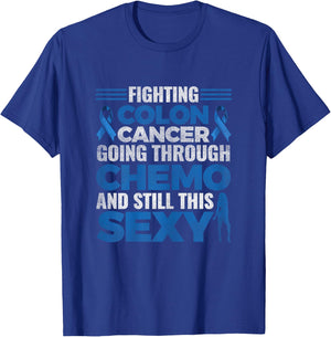 Fun Colon Cancer Awareness Colonoscopy Warrior Survivor Gift T-Shirt - T-Shirt | Royal