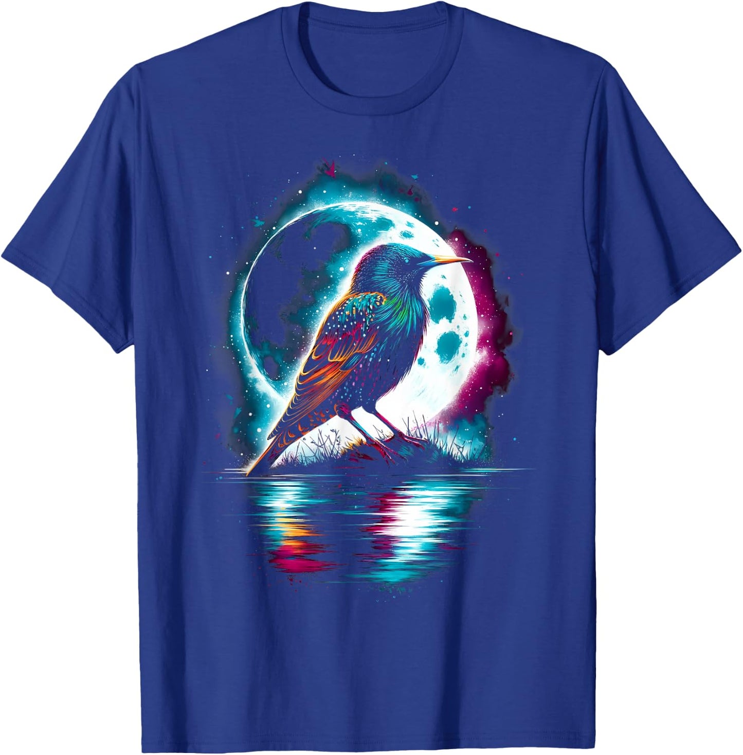 Colorful Starling Bird Spirit Animal Cool Illustration T-Shirt - T-Shirt | Royal