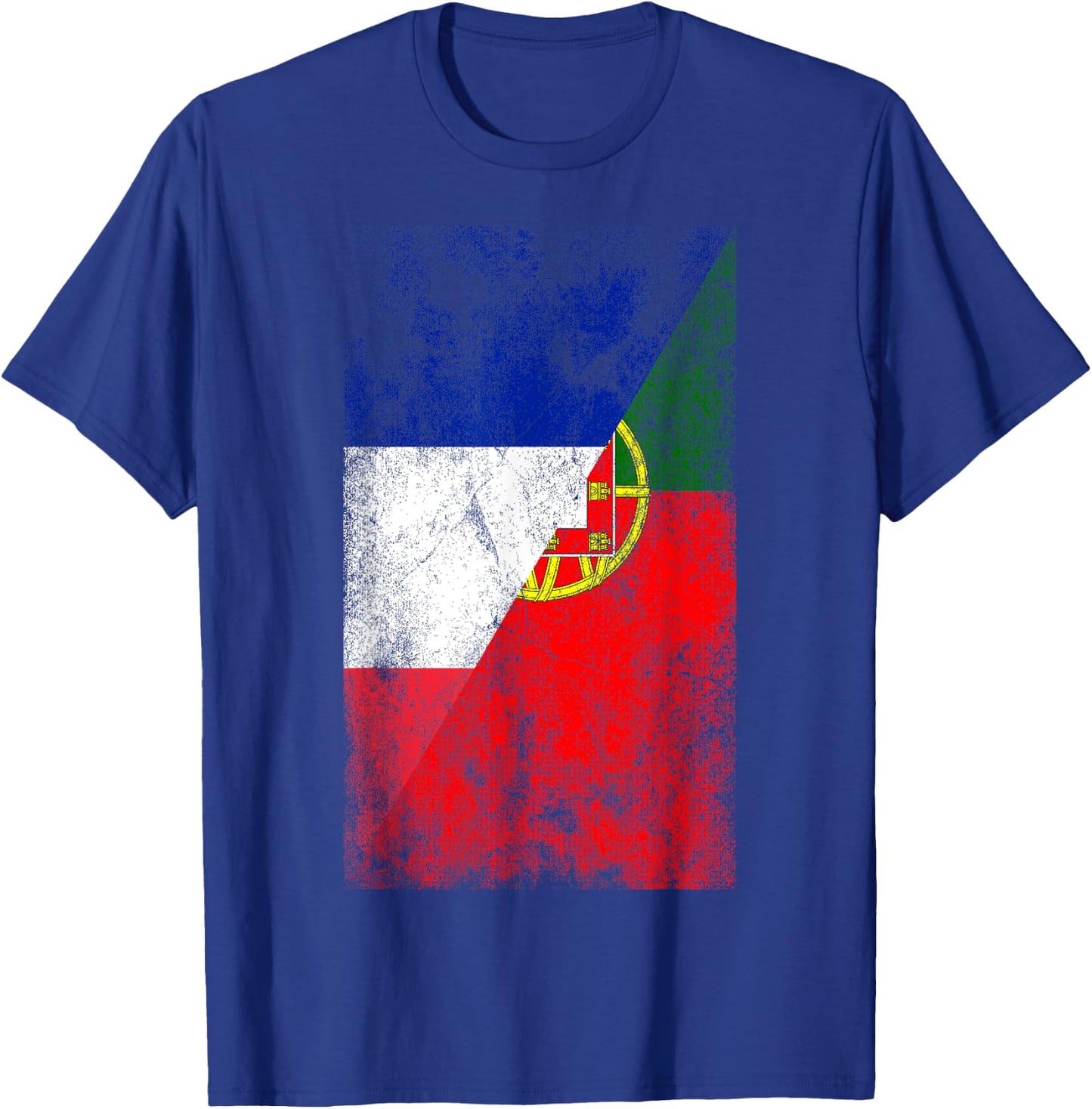 France & Portugal Flags - French Portuguese T-Shirt - T-Shirt | Royal
