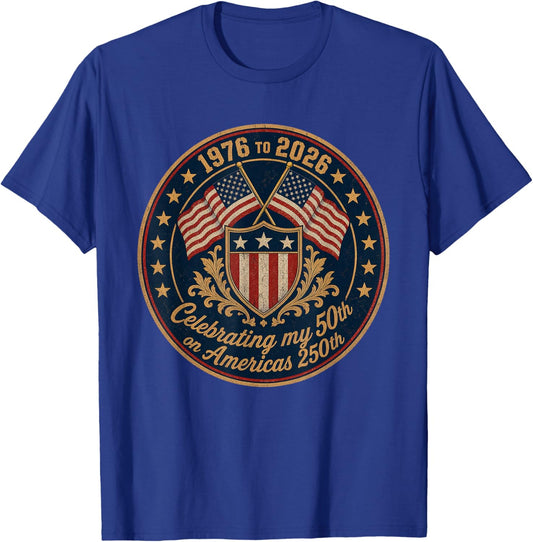 1976 to 2026 USA 250th Anniversary T-Shirt - T-Shirt | Royal