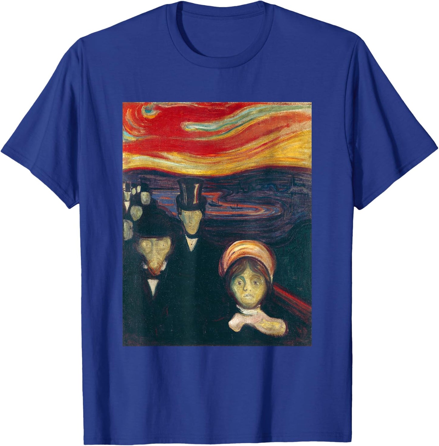 Anxiety by Edvard Expressionism Munch Art T-Shirt - T-Shirt | Royal