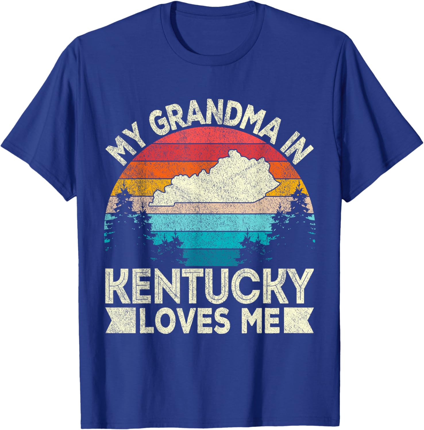 My Grandma In Kentucky Loves Me Retro Kentucky Grandma T-Shirt - T-Shirt | Royal