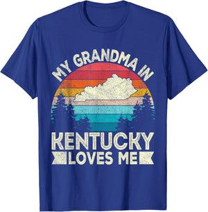 My Grandma In Kentucky Loves Me Retro Kentucky Grandma T-Shirt - T-Shirt | Royal