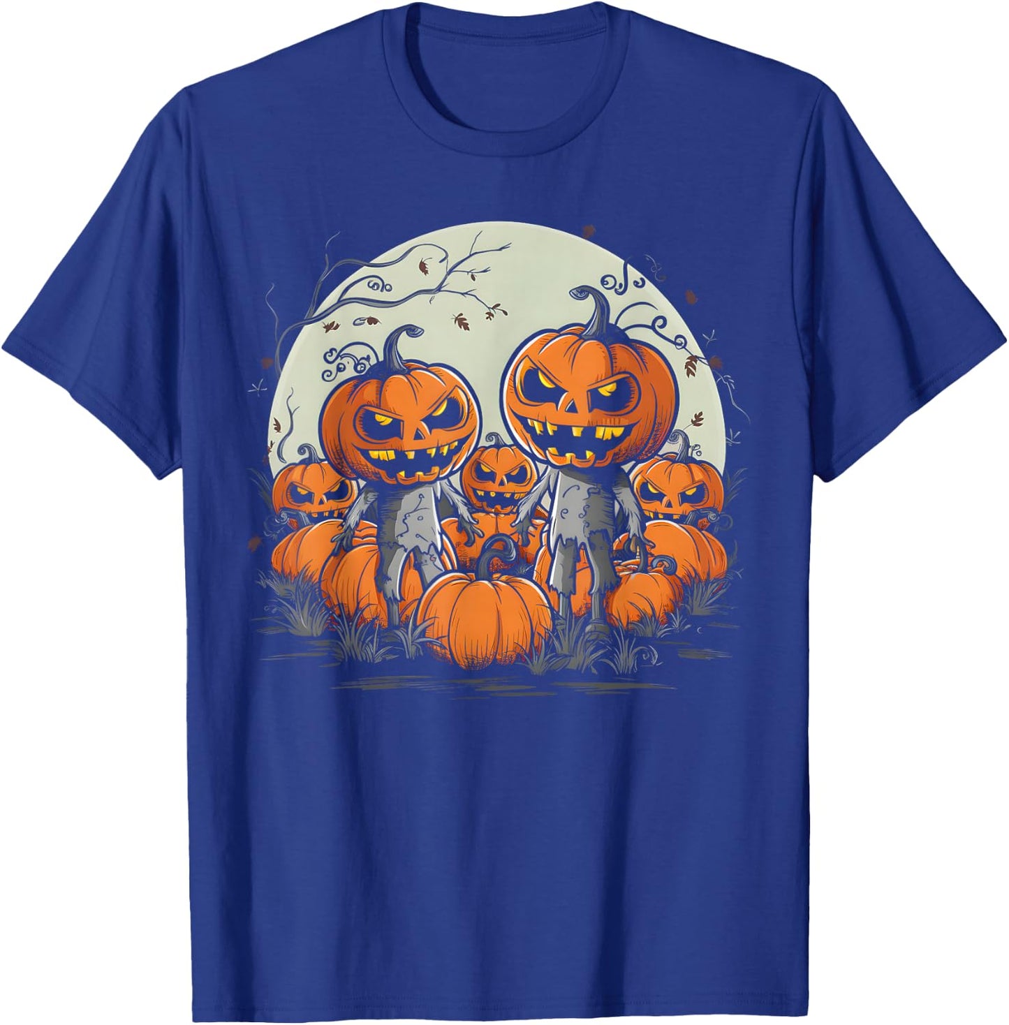Spooky Zombie Pumpkins eerie Halloween T-Shirt - T-Shirt | Royal