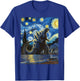 Vintage Japanese Monster Kaiju in Van Gogh Starry Night Art T-Shirt - T-Shirt | Royal