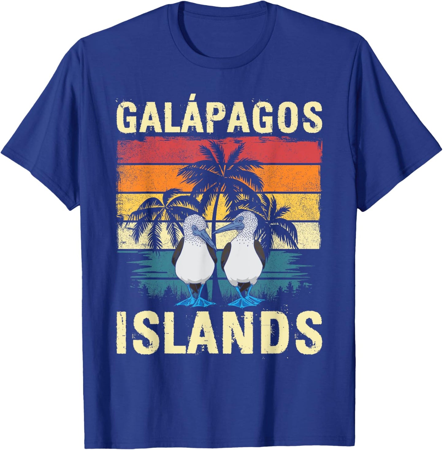 Vintage Blue-footed Booby Galapagos Islands T-Shirt - T-Shirt | Royal