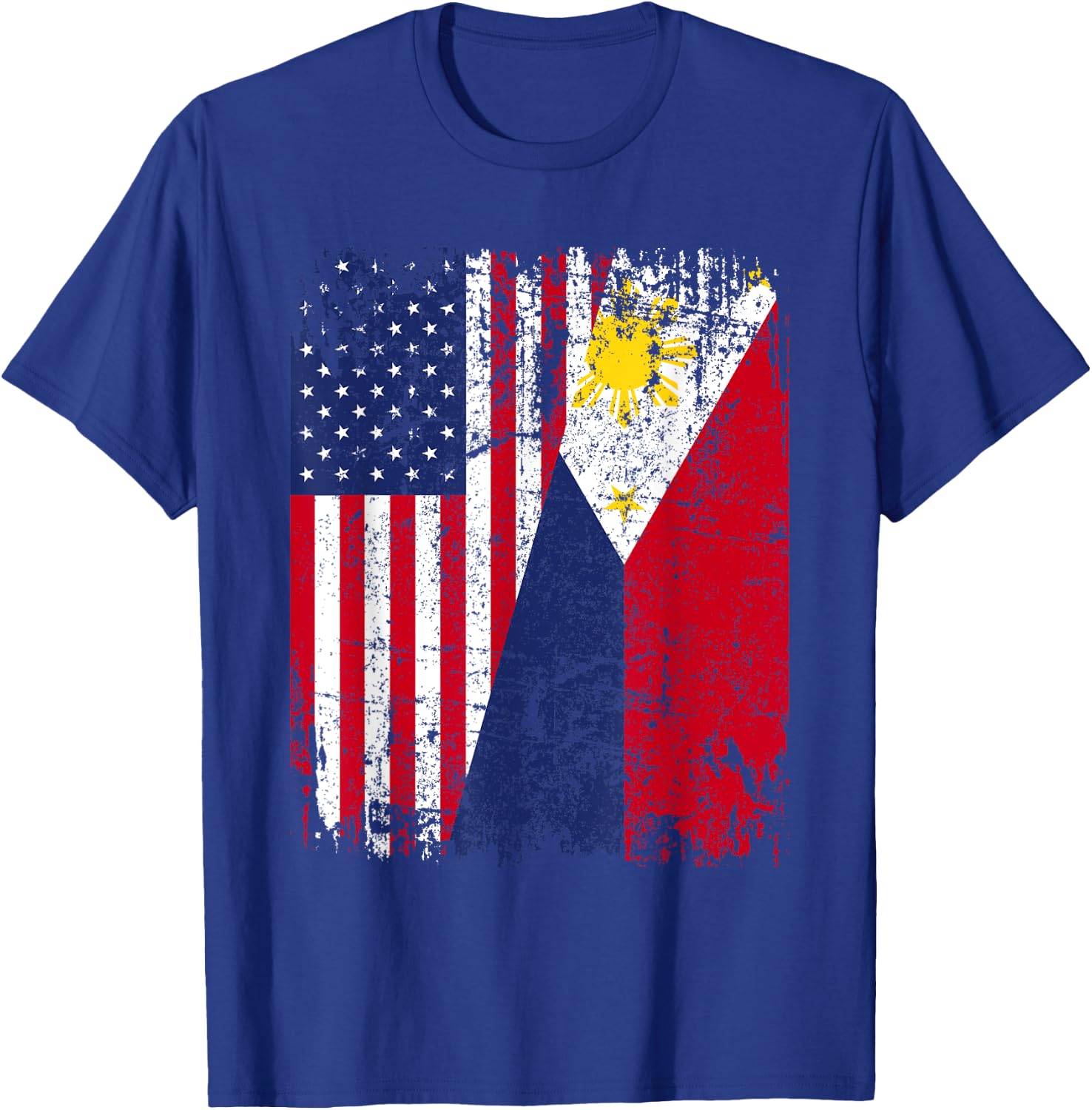 FILIPINO American Flag | Men Women Kids USA PHILIPPINES FLAG T-Shirt - T-Shirt | Royal