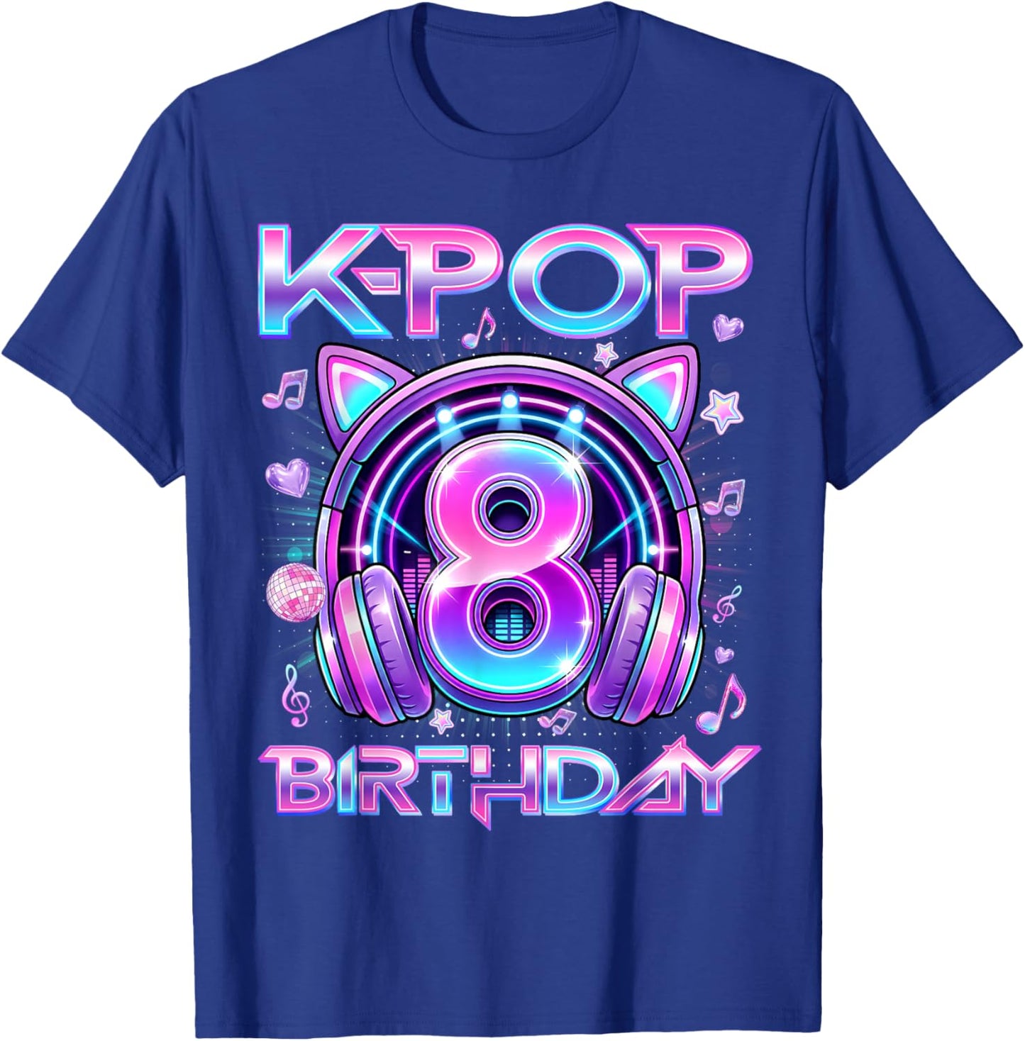 K-Pop 8th Birthday K Pop Girl 8 Year Old Fan Korean Music T-Shirt - T-Shirt | Royal