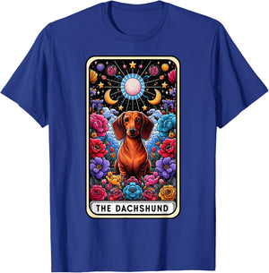 Dachshund Dog Tarot Card Floral Mom Dachshund Dad Weiner Dog T-Shirt - T-Shirt | Royal