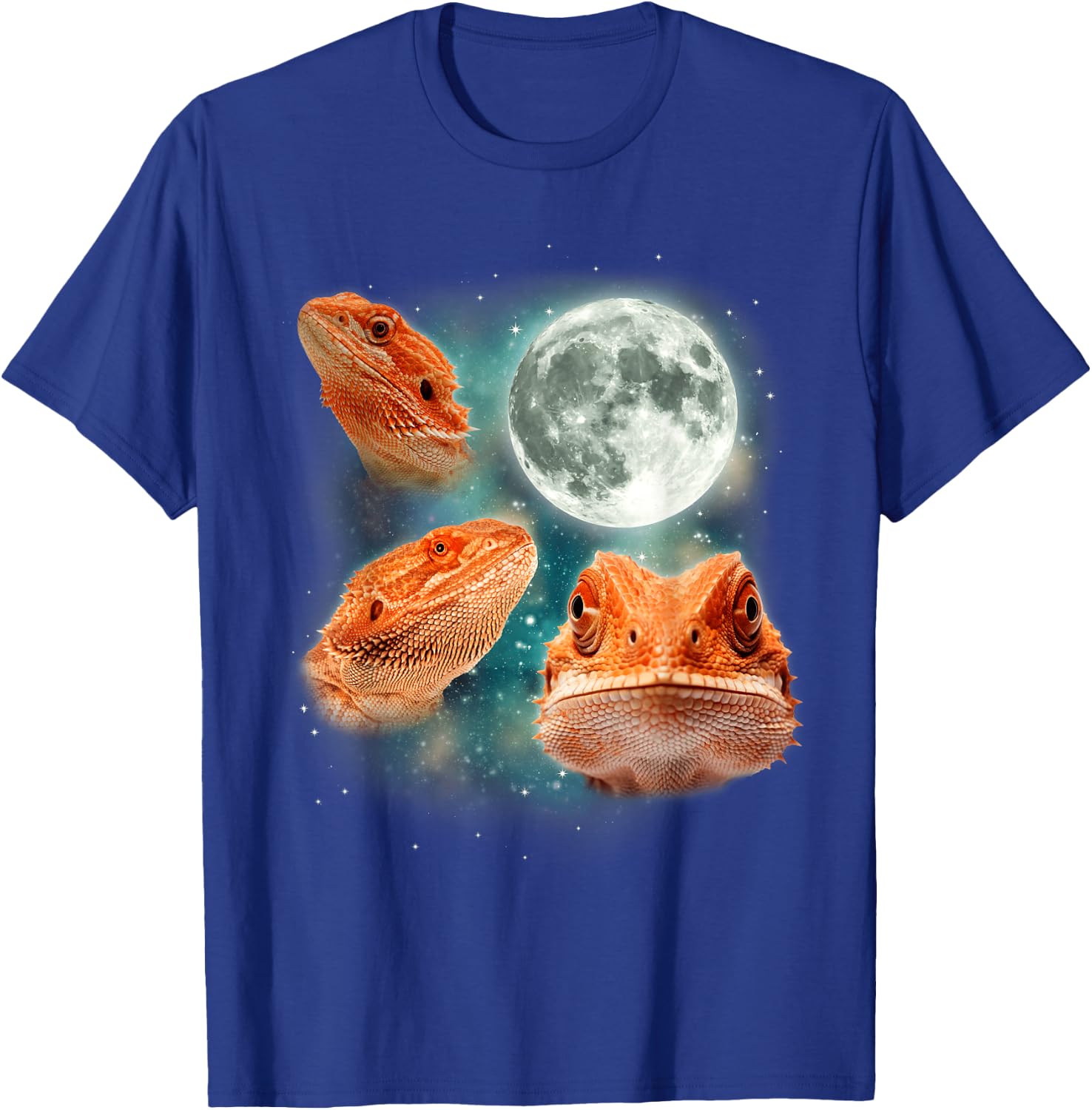 Three Bearded Dragons 3 Moon Reptile Exotic Lizard Parody T-Shirt - T-Shirt | Royal