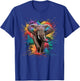 Colorful Paint Splash Elephant Art Graphic T-Shirt - T-Shirt | Royal