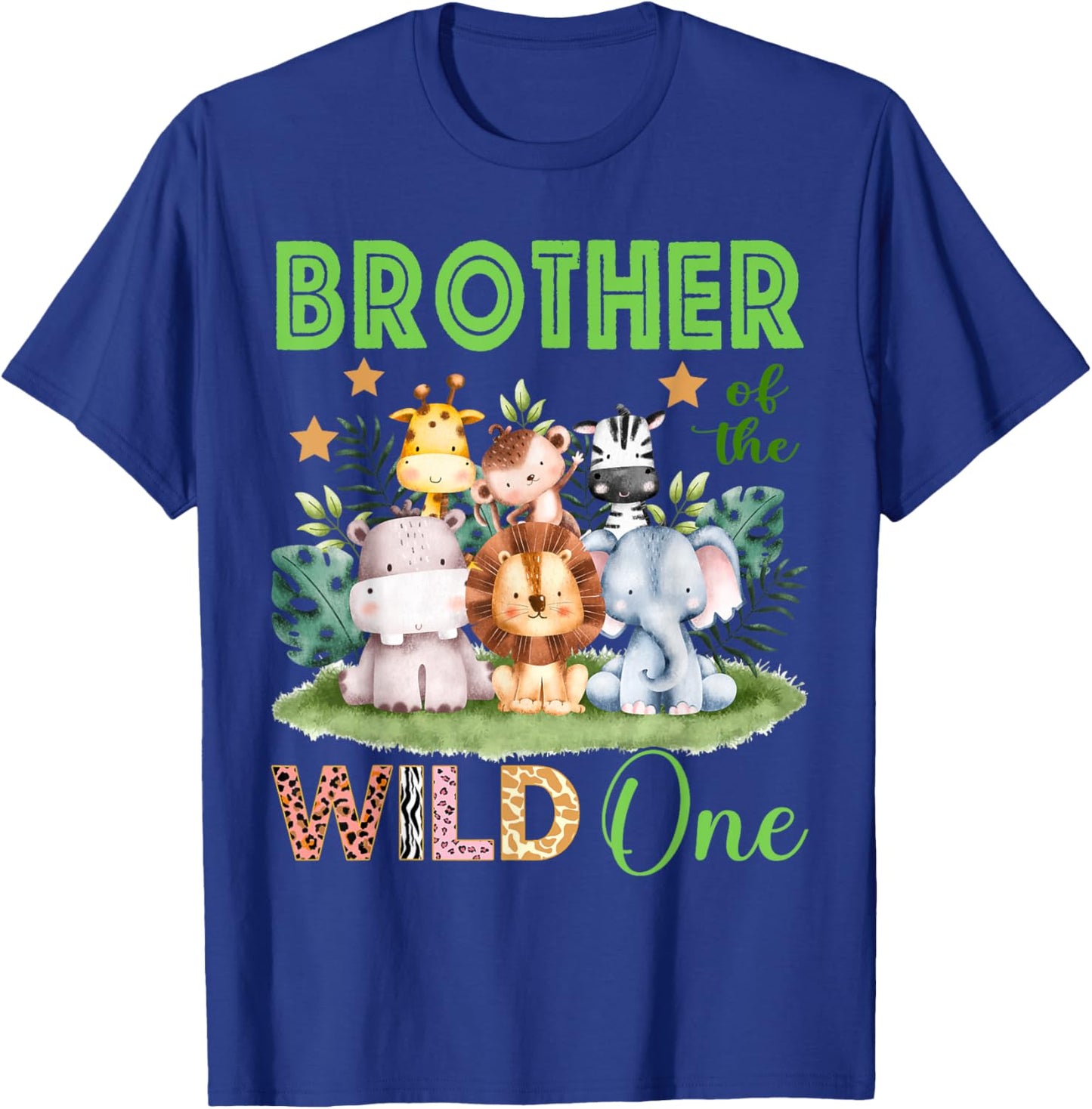 Brother Of The Wild One 1st Birthday Safari Family Matching T-Shirt - T-Shirt | Royal