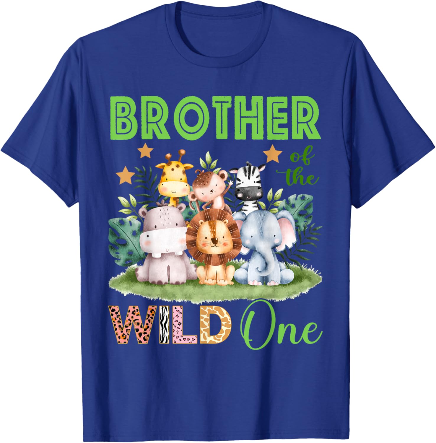 Brother Of The Wild One 1st Birthday Safari Family Matching T-Shirt - T-Shirt | Royal