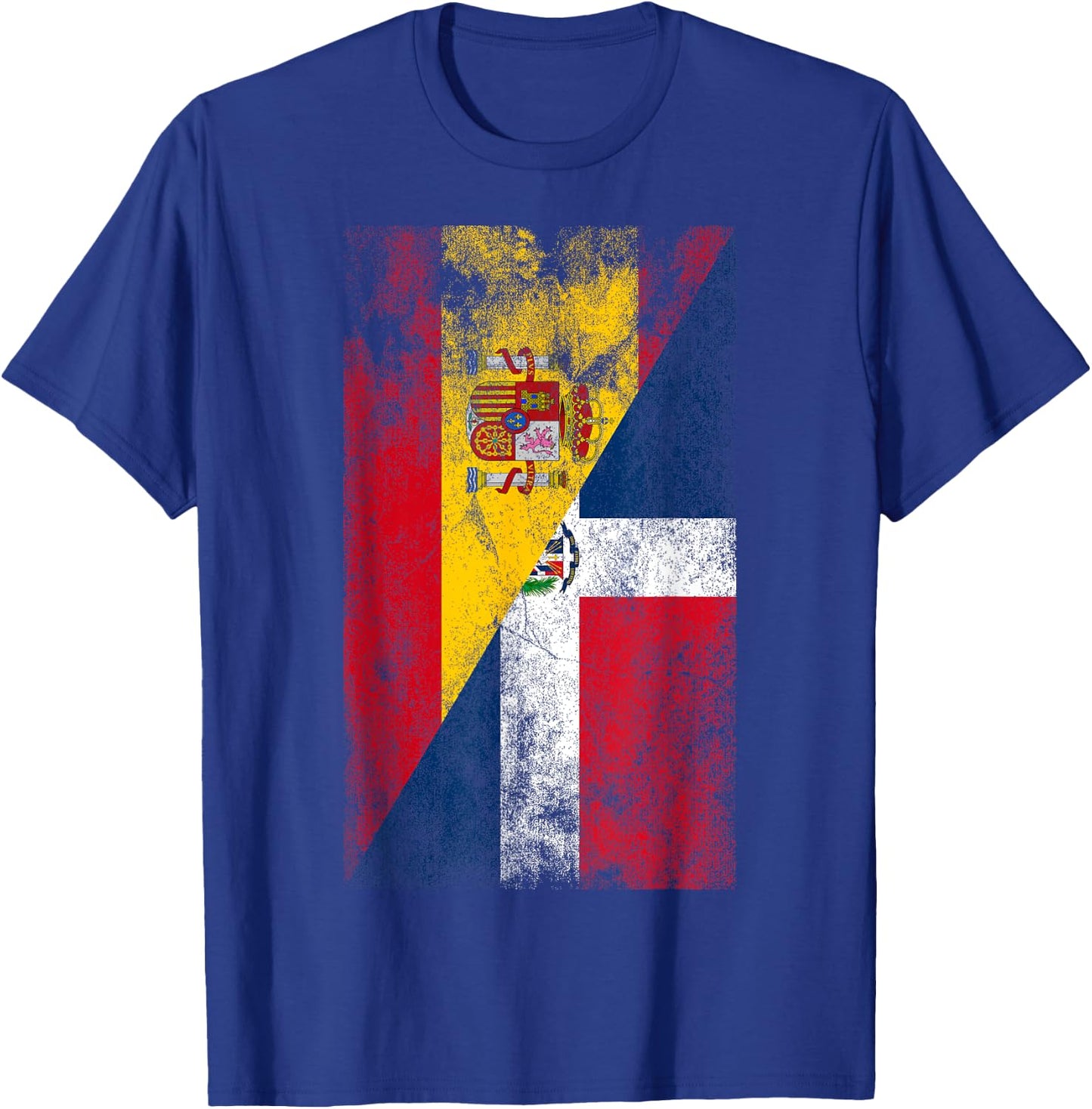 Spain & Dominican Republic Flags - Spanish Dominican T-Shirt - T-Shirt | Royal