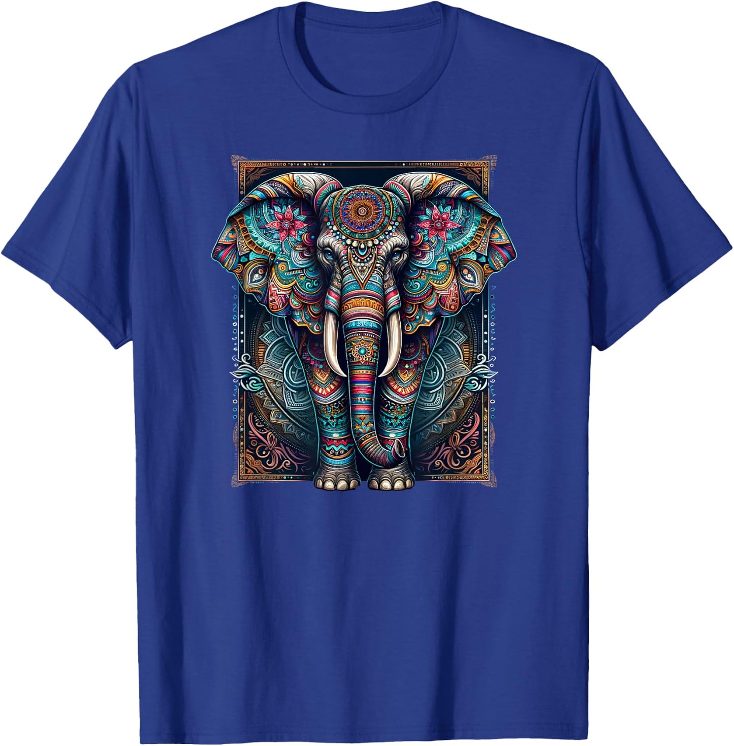 Mandala Elephant Wisdom Indian Elephant Zen Yoga Mindfulness T-Shirt - T-Shirt | Royal