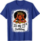 15 Years Old Black Melanin Women Girl It's My 15th Birthday T-Shirt - T-Shirt | Royal
