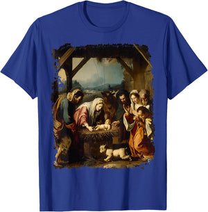 Christmas Birth of Jesus Christ T-Shirt - T-Shirt | Royal