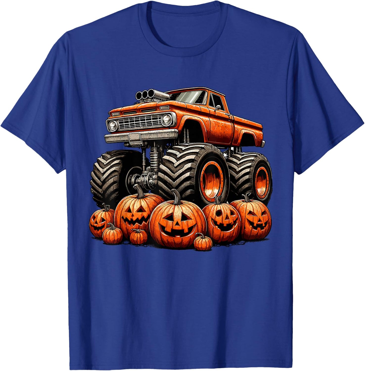 Monster Truck Pumpkin Halloween T-Shirt - T-Shirt | Royal