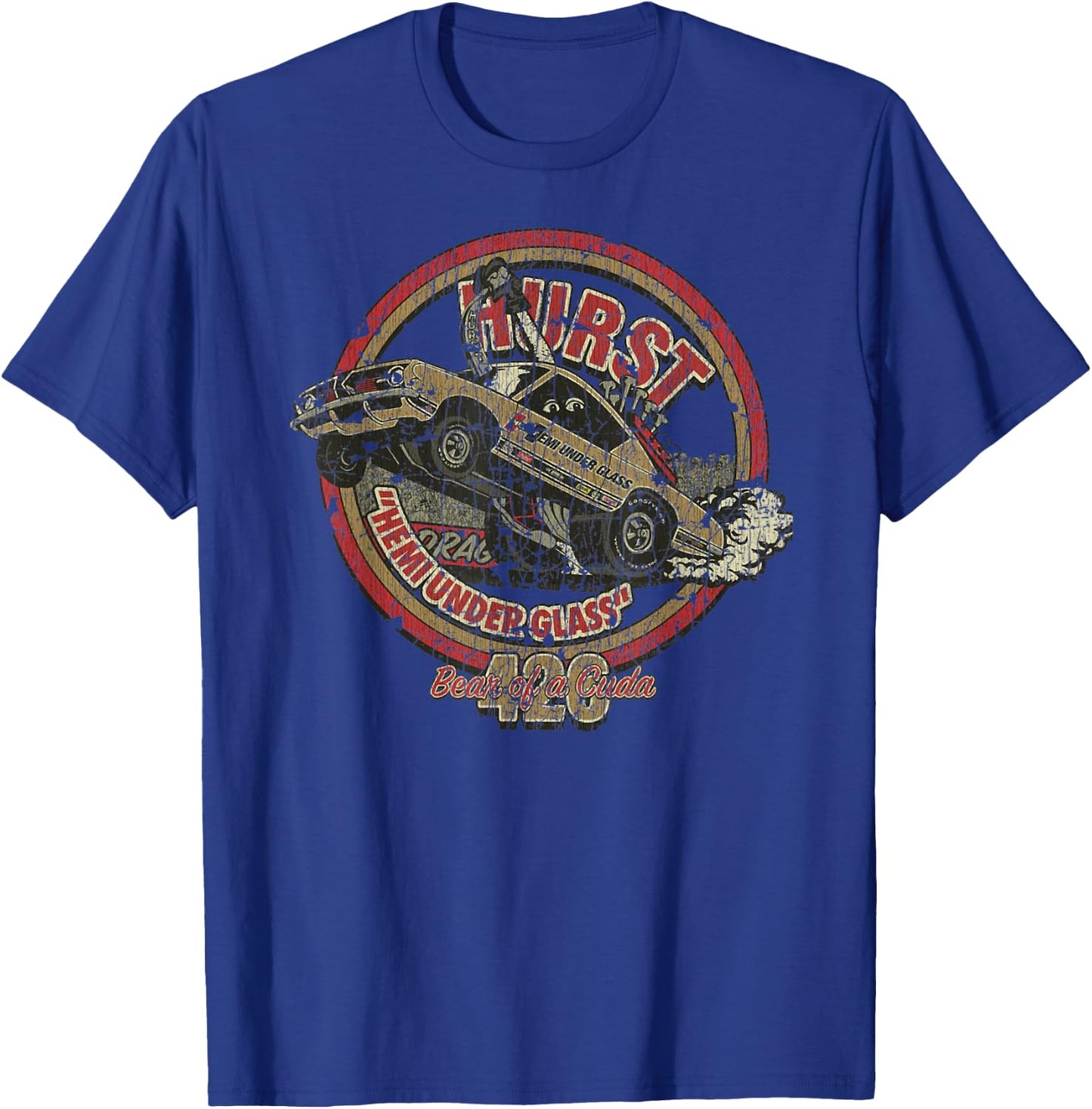 426 Hemi 'Bear of a Cuda' Barracuda , Small, Black T-Shirt - T-Shirt | Royal