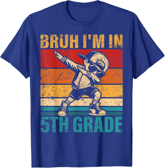 Fifth Grade Dabbing Boy Bruh i'm in 5th Grade Student T-Shirt - T-Shirt | Royal